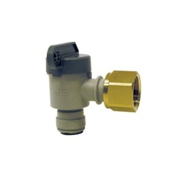 JG Válvula de corte en codo 3/8" - 1/2 Rosca latón BSP (PISVBTC1214)