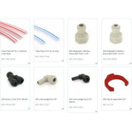 Pack de tubos y conectores (5/8") para dispensador con 2 grifos y compresor de aire