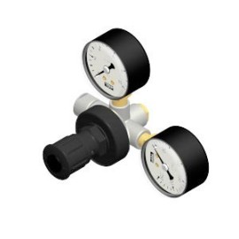 Manorreductor Mini primario con 2 manómetros - botellas no reutilizables (3/8")