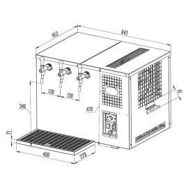 Lindr AS - 110 INOX Tropical con banco de hielo con 3 grifos