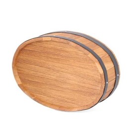 Panel de madera ovalado para grifos sobre pared
