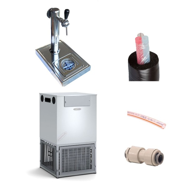Pack preinstalado enfriador V-100 + columna con un grifo + bandeja con mojacopas Pack preinstalado enfriador V-100 + columna con un grifo + bandeja con mojacopas