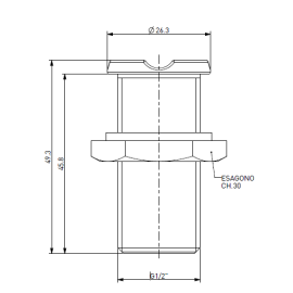Desagüe plástico de bandeja de 1/2" (22mm)