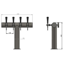 Columna Hammer 6 salidas 5/8"+ medallones