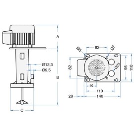 Bomba agitador Saber NRG-12 (12m) para Lindr AS-160, AS-200, CWP 300