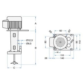 Bomba agitador Saber ST/A (8m) para Lindr AS-160, AS-200, CWP 300