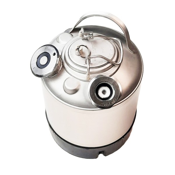 Barril de limpieza inox 9L - conexión tipo A y Keykeg Barril de limpieza inox 9L - conexión tipo A y Keykeg