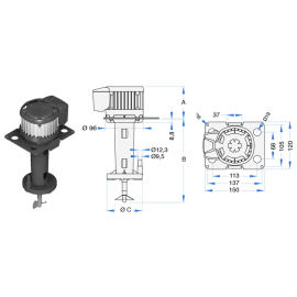 Bomba agitador Saber DBS-7 con 3 salidas - para V-50, V-100, V-200 Bomba agitador Saber DBS-7 con 3 salidas - para V-50, V-100, V-200