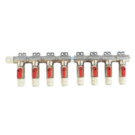 Colector distribuidor de gas de 2 - 10 vías con válvulas con JG 3/8"