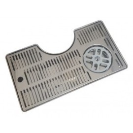 Bandeja metálica con mojacopas con lateral concavo 40x22x3 cm