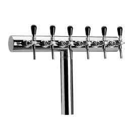 Columna "T" 6 salidas 5/8" sin grifos, preinstalada con tubos