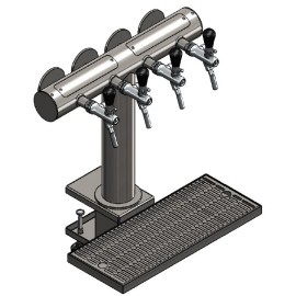 Columna Hammer 4 salidas + soporte con bandeja simple - pitón preinstalado