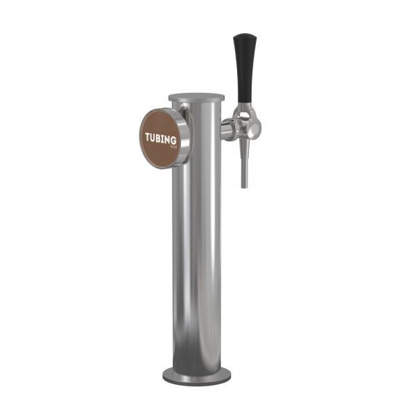 Columna Event de acero inoxidable con medallón retroiluminado, pitón preinstalado, sin grifo Columna Event de acero inoxidable con medallón retroiluminado, pitón preinstalado, sin grifo