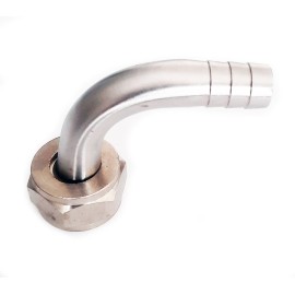 Adaptador curvo 10mm inox (para tubo de 1/2", 14 y 16mm) con tuerca de 5/8"