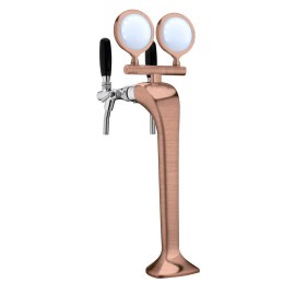 Columna Giotto "Bynight" con luz LED cobre pulido - 2 salidas sin grifo