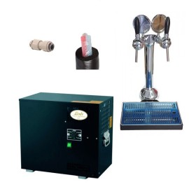 Pack preinstalado enfriador AS - 80 NEW + columna con 2 grifos + bandeja con soporte y desagüe