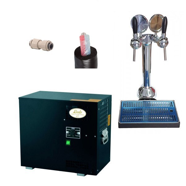 Pack preinstalado enfriador AS - 80 NEW + columna con 2 grifos + bandeja con soporte y desagüe Pack preinstalado enfriador AS - 80 NEW + columna con 2 grifos + bandeja con soporte y desagüe