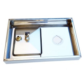 Bandeja con desagüe 40x25cm Ø5CM para uso con soporte