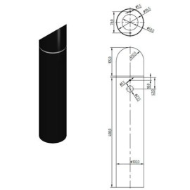 Columna Black con 2 salidas, sin grifos