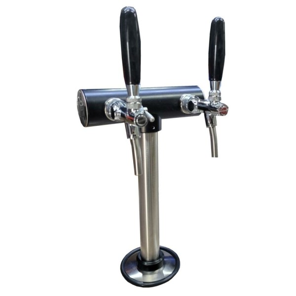 Columna de acero inoxidable para nevera con 2 salidas - sin grifos
