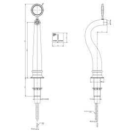 Columna Cuello de Cisne con luz LED - 1 salida sin grifo