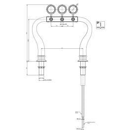 Columna Cuello de Cisne con luz LED - 3 salidas sin grifo