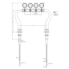 Columna Cuello de Cisne con luz LED - 4 salidas sin grifo Columna Cuello de Cisne con luz LED - 4 salidas sin grifo