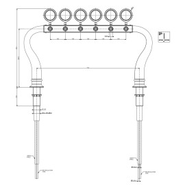 Columna Cuello de Cisne con luz LED - 6 salidas sin grifo