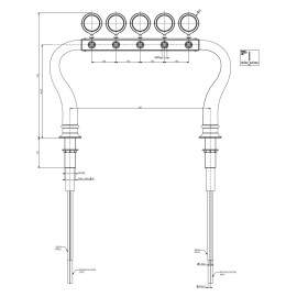 Columna Cuello de Cisne con luz LED - 5 salidas sin grifo