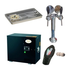 Pack preinstalado enfriador AS - 80 NEW + columna con 2 grifos + bandeja con mojacopas
