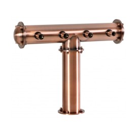 Columna T4, 4 salidas con tubos preinstalados - acabado cobre