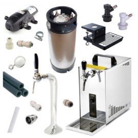Pack columna con grifo + soporte con bandeja + enfriador + bomba Bevjet + barril Cornelius 19L