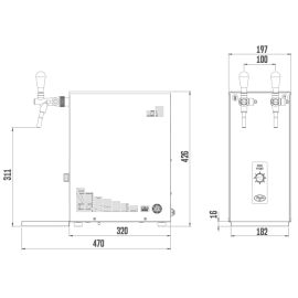 Lindr SODA PYGMY con 2 grifos inox Lindr SODA PYGMY con 2 grifos inox