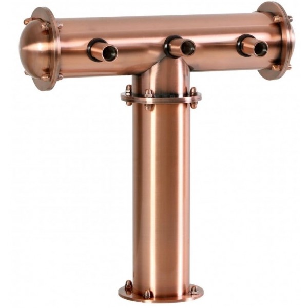 Columna T3, 3 salidas con tubos preinstalados - acabado cobre Columna T3, 3 salidas con tubos preinstalados - acabado cobre