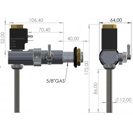 Grifo con electroválvula (solenoid) con compensador 5/8" - 40mm