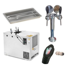 Pack preinstalado enfriador AS - 110 INOX Tropical NEW + columna con 2 grifos + bandeja encastrada