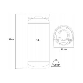 Barril Cornelius inox 18L reacondicionado - conexión tipo Ball-lock