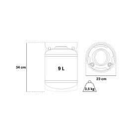 Barril Cornelius inox 9L reacondicionado - conexión tipo Ball-lock