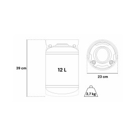 Barril Cornelius inox 12L reacondicionado - conexión tipo Ball-lock