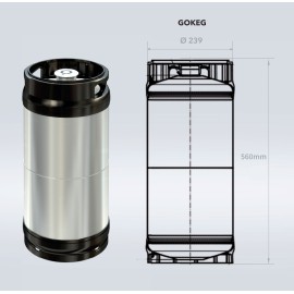 Barril GOKEG inox 20L con espadín tipo A Barril GOKEG inox 20L con espadín tipo A