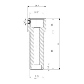 Alargador de rosca 1/2" de grifo - 5,5 cm de largo
