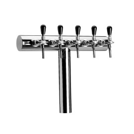 Columna "T" 5 salidas 5/8" sin grifos, preinstalada con tubos