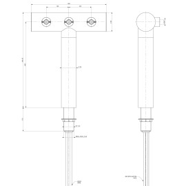 Columna "T" Elegance 3 salidas 5/8" sin grifos