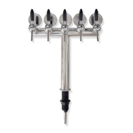 Columna "T" 5 salidas 5/8" con grifos Cosmo y medallones, preinstalada con tubos