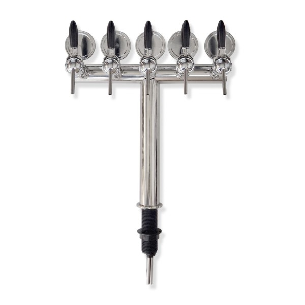 Columna "T" 5 salidas 5/8" con grifos Cosmo y medallones, preinstalada con tubos Columna "T" 5 salidas 5/8" con grifos Cosmo y medallones, preinstalada con tubos