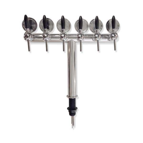 Columna "T" 6 salidas 5/8" con grifos Cosmo y medallones, preinstalada con tubos Columna "T" 6 salidas 5/8" con grifos Cosmo y medallones, preinstalada con tubos