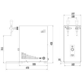 Lindr SODA PYGMY con 2 grifos inox