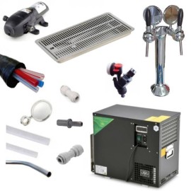 Pack BIB columna con 2 grifos + enfriador AS 40 termostato digital + bomba Bevjet Compact + BIB Vitop + bandeja encastrada